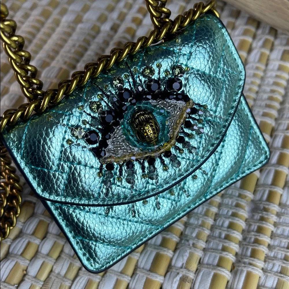 Kurt Geiger Micro Mini Kensington Eye Gold chain bag - Picture 2 of 8